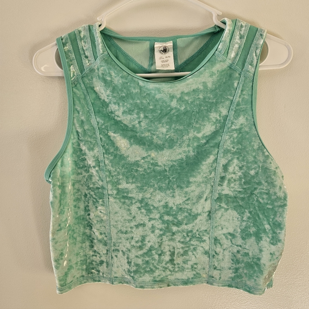 Sea Foam Green Crushed Velvet Women's Tank Top